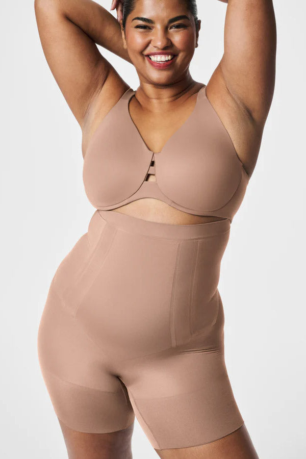Soft Stretch Hi Waist Mid-Thigh Short Ultra Nude O/S by Chantelle