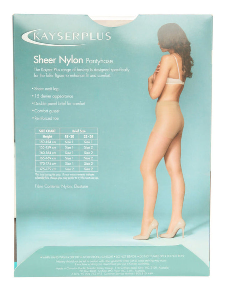 Plus Sheer Nylon Pantyhose (Queenies) - Studio Europe