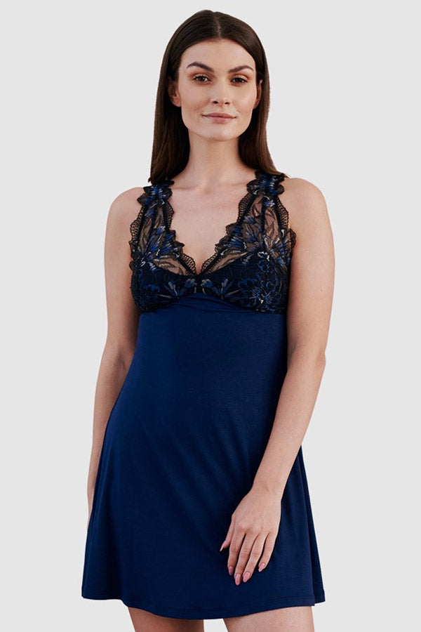 Viscose & Lace Nightie with Bust Support