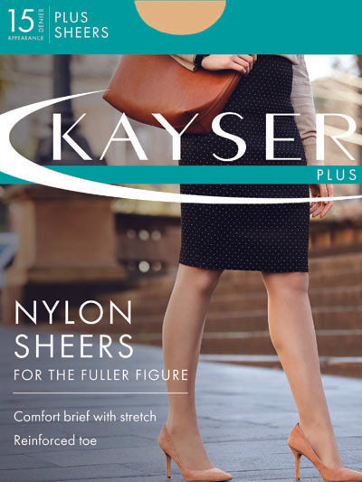Kayser Plus Sheer Nylon Pantyhose - Nearly Black - Curvy Bras